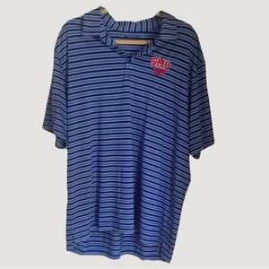 COLUMBIA SMU‎ Blue Stripped Men’s Short Sleeve Shirt Size XXL